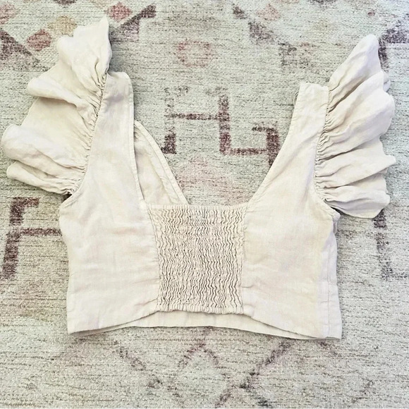 Zara• Ruffle sleeve crop top size small - Picture 13 of 14